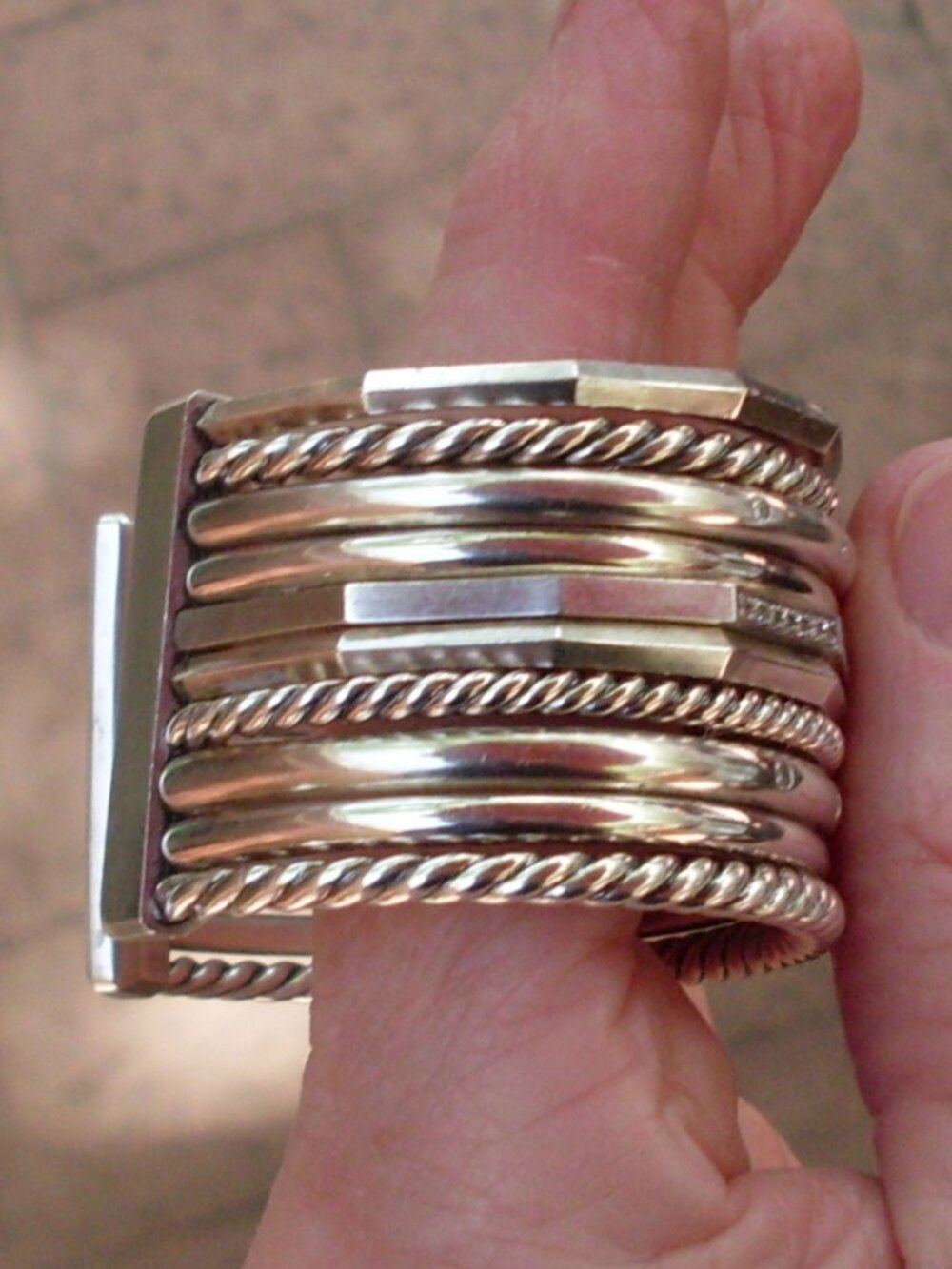 Recently Retired David Yurman 10 Row Stax Cuff w/Diamonds - 925 - Gift Boxed - Picture 6 of 13